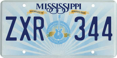 MS license plate ZXR344