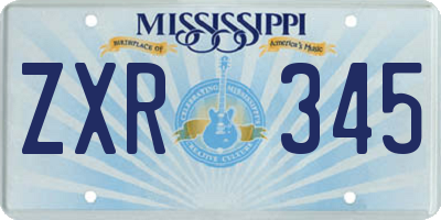 MS license plate ZXR345