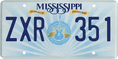 MS license plate ZXR351
