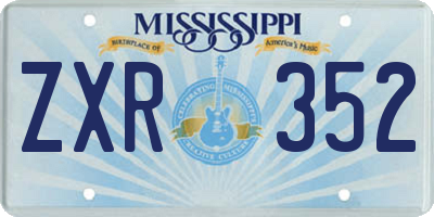 MS license plate ZXR352