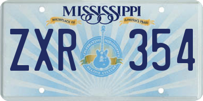 MS license plate ZXR354