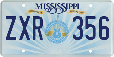 MS license plate ZXR356