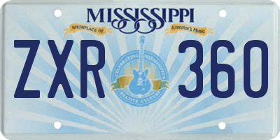 MS license plate ZXR360