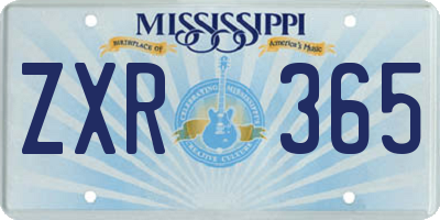 MS license plate ZXR365