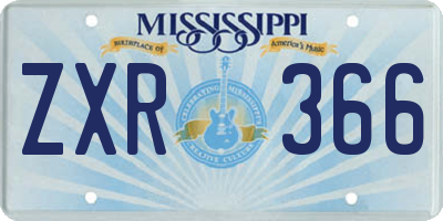 MS license plate ZXR366
