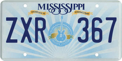 MS license plate ZXR367