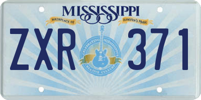 MS license plate ZXR371