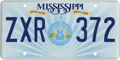 MS license plate ZXR372