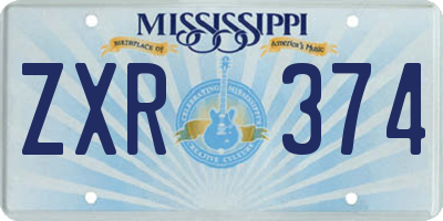 MS license plate ZXR374