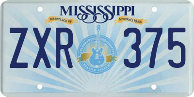 MS license plate ZXR375
