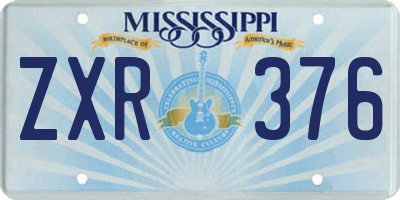 MS license plate ZXR376