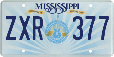MS license plate ZXR377