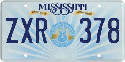 MS license plate ZXR378