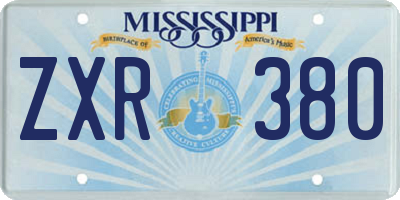 MS license plate ZXR380