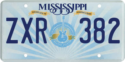 MS license plate ZXR382