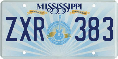 MS license plate ZXR383