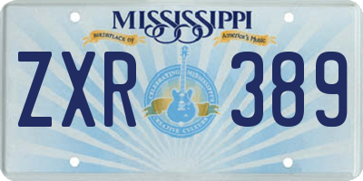 MS license plate ZXR389