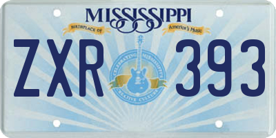 MS license plate ZXR393