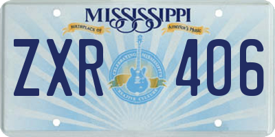 MS license plate ZXR406