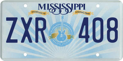 MS license plate ZXR408