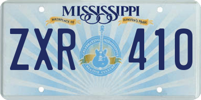MS license plate ZXR410