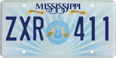 MS license plate ZXR411