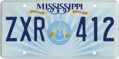 MS license plate ZXR412