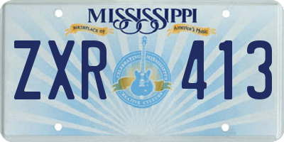 MS license plate ZXR413