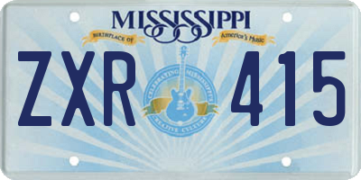 MS license plate ZXR415