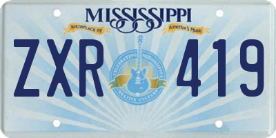 MS license plate ZXR419