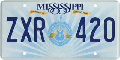 MS license plate ZXR420