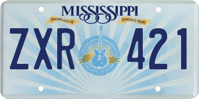 MS license plate ZXR421