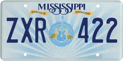MS license plate ZXR422