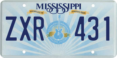 MS license plate ZXR431