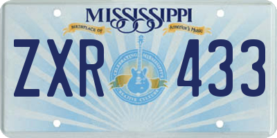 MS license plate ZXR433