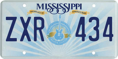 MS license plate ZXR434