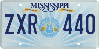 MS license plate ZXR440