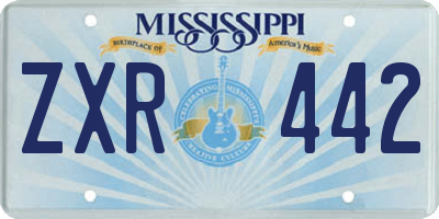 MS license plate ZXR442