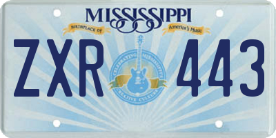 MS license plate ZXR443