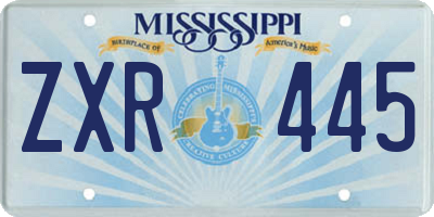 MS license plate ZXR445