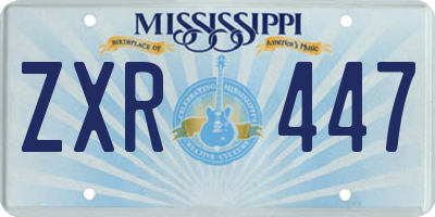 MS license plate ZXR447