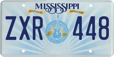MS license plate ZXR448