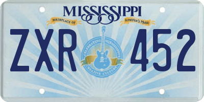MS license plate ZXR452