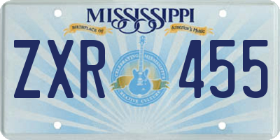 MS license plate ZXR455
