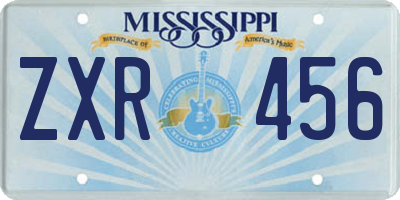 MS license plate ZXR456