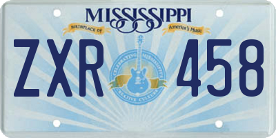 MS license plate ZXR458