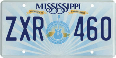 MS license plate ZXR460