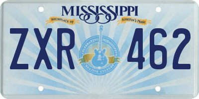 MS license plate ZXR462