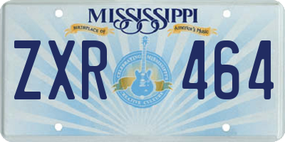 MS license plate ZXR464
