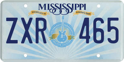 MS license plate ZXR465